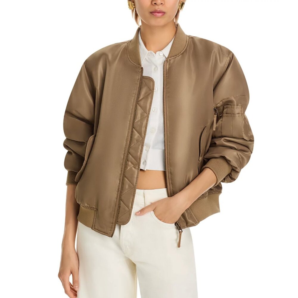 ANINE BING Leon Bomber in Sepia Size Small